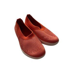 FitFlop Womens Orange Knit Slip-On Shoes Light & Flexible Casual Sneakers sz 11
